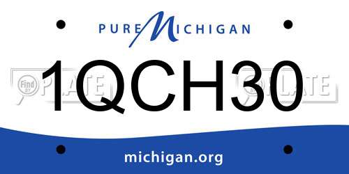 1QCH30 Michigan License Plate