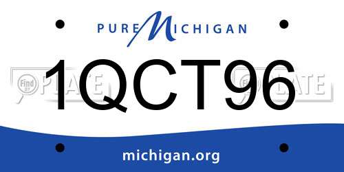 1QCT96 Michigan License Plate
