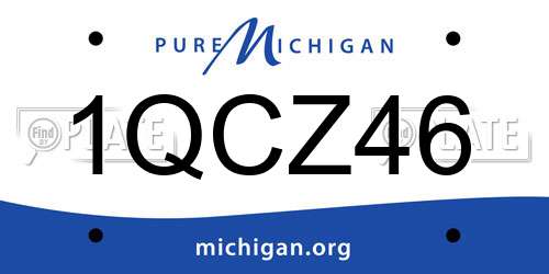 1QCZ46 Michigan License Plate