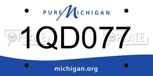 1QD077 Michigan License Plate
