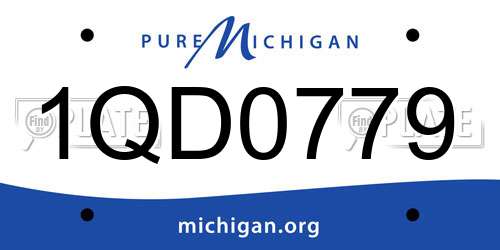 1QD0779 Michigan License Plate
