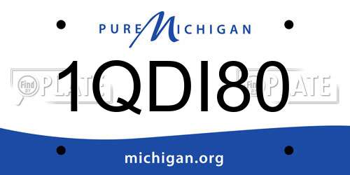 1QDI80 Michigan License Plate