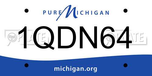 1QDN64 Michigan License Plate