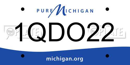 1QDO22 Michigan License Plate