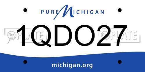 1QDO27 Michigan License Plate