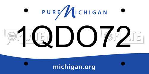 1QDO72 Michigan License Plate