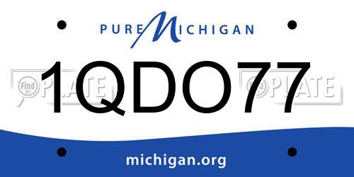 1QDO77 Michigan License Plate