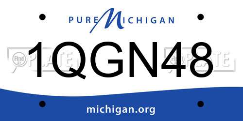 1QGN48 Michigan License Plate