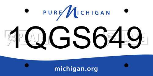 1QGS649 Michigan License Plate