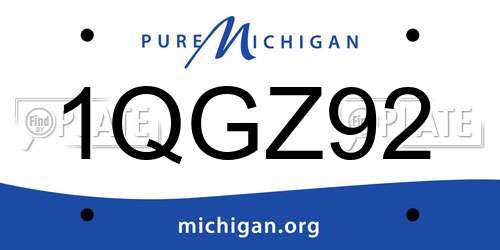 1QGZ92 Michigan License Plate