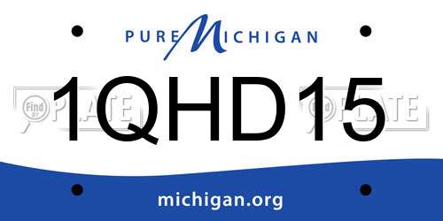 1QHD15 Michigan License Plate