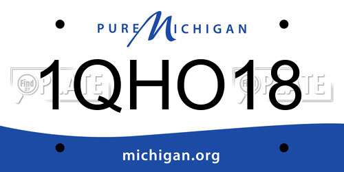 1QHO18 Michigan License Plate