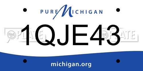 1QJE43 Michigan License Plate