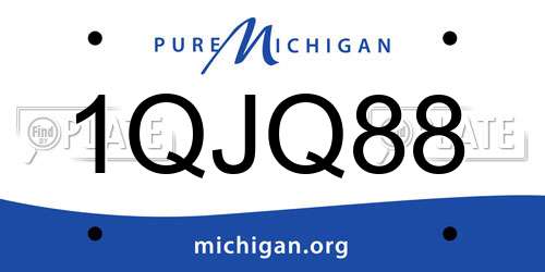 1QJQ88 Michigan License Plate
