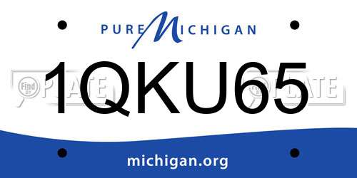 1QKU65 Michigan License Plate
