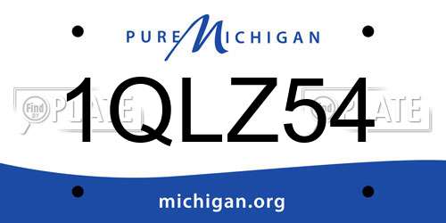 1QLZ54 Michigan License Plate
