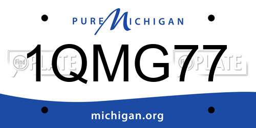 1QMG77 Michigan License Plate