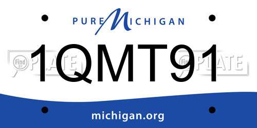 1QMT91 Michigan License Plate
