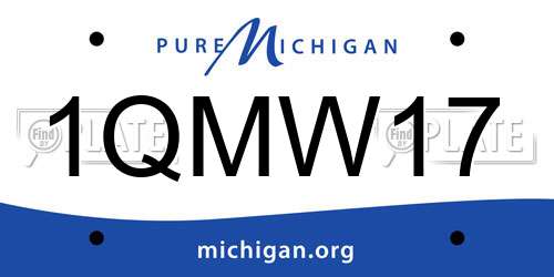 1QMW17 Michigan License Plate