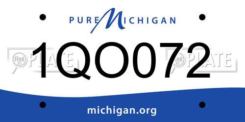 1QO072 Michigan License Plate