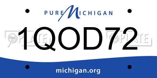 1QOD72 Michigan License Plate