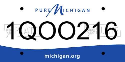 1QOO216 Michigan License Plate