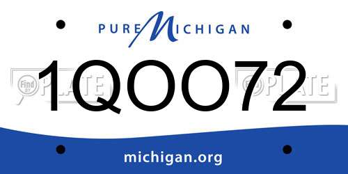 1QOO72 Michigan License Plate