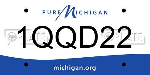 1QQD22 Michigan License Plate