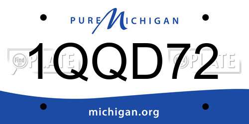 1QQD72 Michigan License Plate