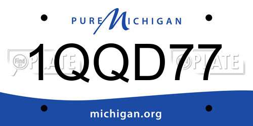 1QQD77 Michigan License Plate