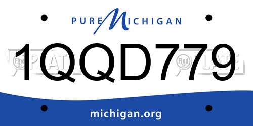 1QQD779 Michigan License Plate