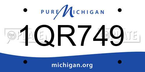 1QR749 Michigan License Plate