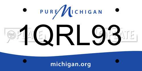 1QRL93 Michigan License Plate