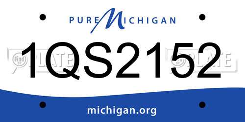 1QS2152 Michigan License Plate