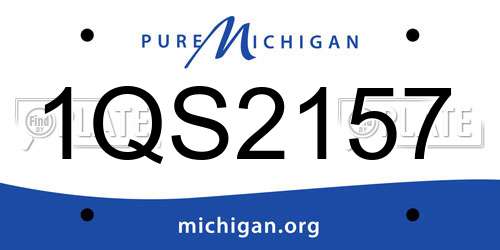 1QS2157 Michigan License Plate