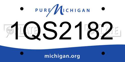 1QS2182 Michigan License Plate