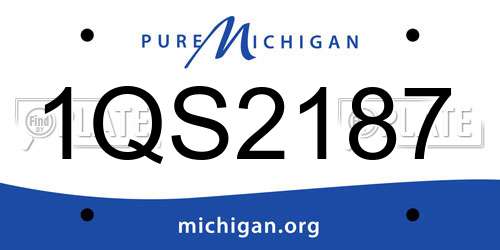 1QS2187 Michigan License Plate