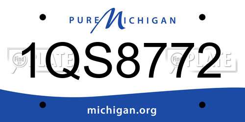 1QS8772 Michigan License Plate