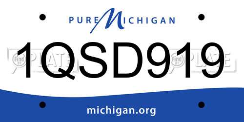 1QSD919 Michigan License Plate