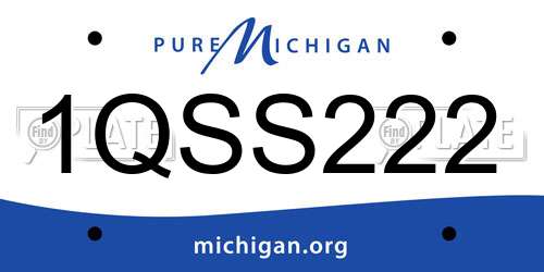 1QSS222 Michigan License Plate