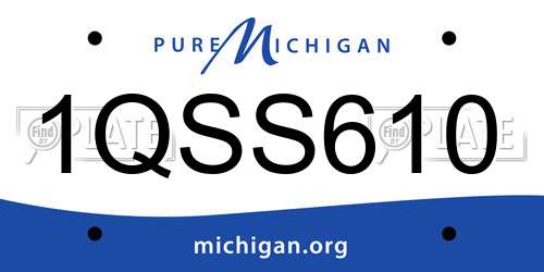 1QSS610 Michigan License Plate