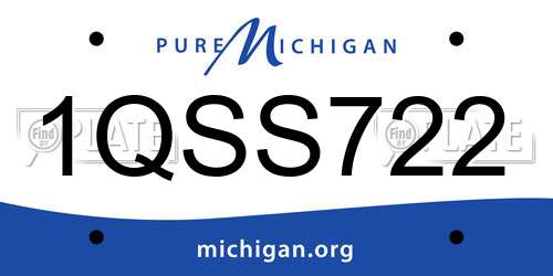 1QSS722 Michigan License Plate