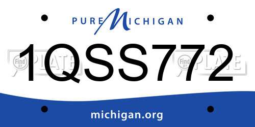 1QSS772 Michigan License Plate