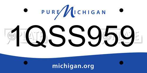 1QSS959 Michigan License Plate