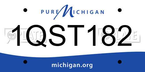 1QST182 Michigan License Plate