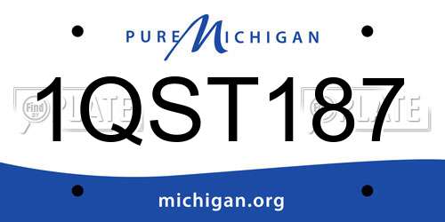 1QST187 Michigan License Plate