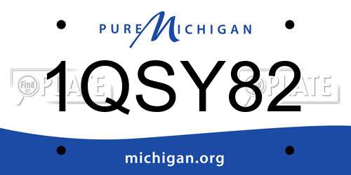 1QSY82 Michigan License Plate