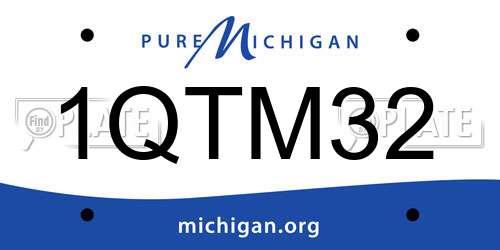1QTM32 Michigan License Plate