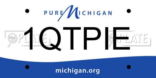 1QTPIE Michigan License Plate