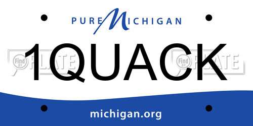 1QUACK Michigan License Plate